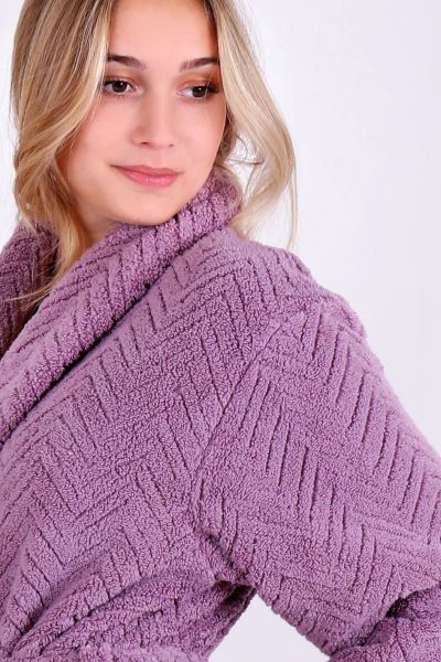 ATHENA župan se šálovým límcem - Mauve, vel. M, galerie