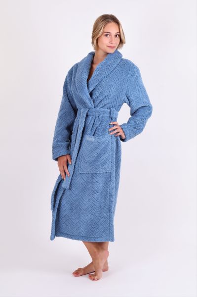 ATHENA župan se šálovým límcem - Denim, vel. S, galerie