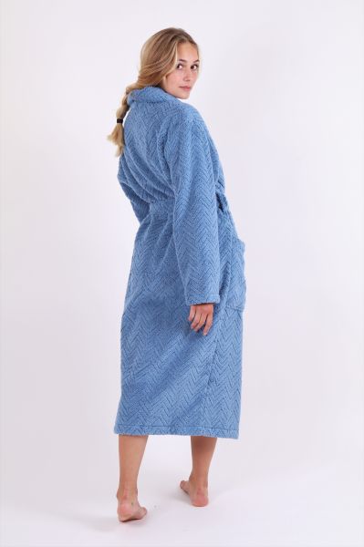 ATHENA župan se šálovým límcem - Denim, vel. S, galerie