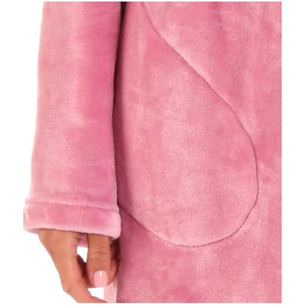 FLORA dlouhý župan s kapucí - Starorůžová, vel. S, galerie