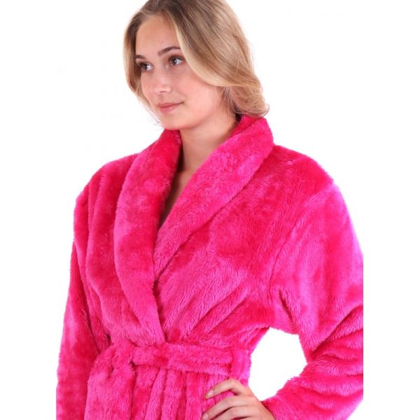 LILLY&JACK extra chlupatý župan se šálovým límcem - Malinová, vel. XL, galerie