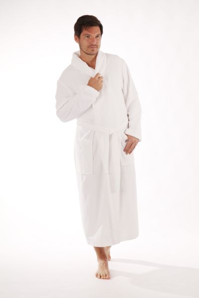 SAUNA župan se šálovým límcem - bambusové vlákno - Bílá, vel. XXXL, galerie
