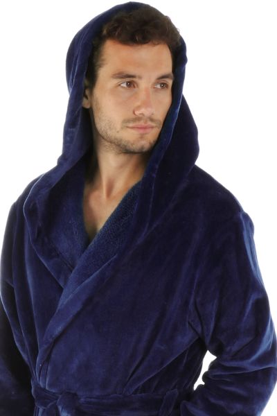 SIENA dlouhý župan s kapucí, Tmavě modrá, vel. L, galerie