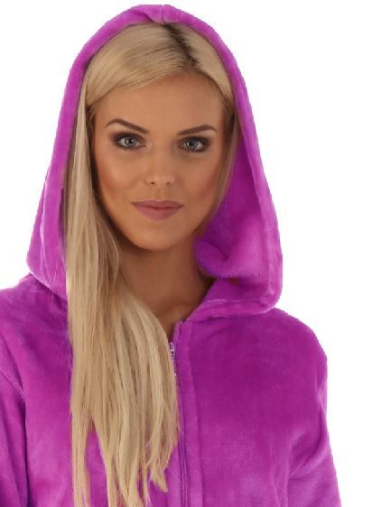 SIENA dlouhý župan s kapucí a zipem, Fuchsiová, vel. L, galerie