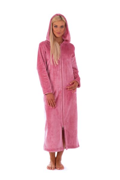 SIENA dlouhý župan s kapucí a zipem