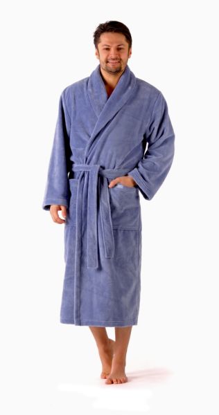 TAMPA dlouhý župan s šálovým límcem - Denim, vel. XL, galerie